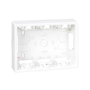 Base de caixa de parede de superfície para 3 elementos duplos branco SIMON 500 Cima 51050003-030