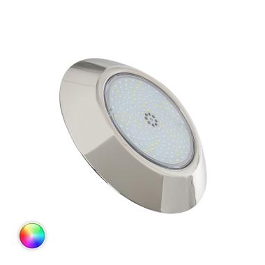 Foco Piscina Superfície LED RGBW Submersível 12V AC IP68 Aço Inoxidável 12W