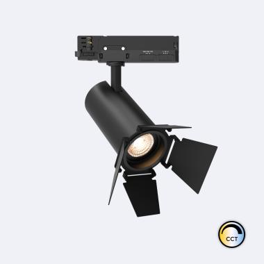 Foco Carril LED Trifásico 20W Fasano Cinema CCT Regulável Preto