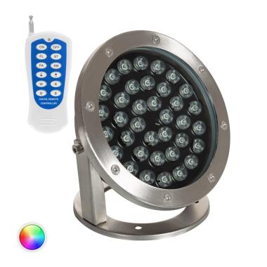 Foco LED RGB de Superfície 12V 36W Submersível IP68