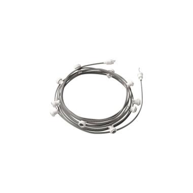 Guirnalda Exterior Lumet System 12.5m con 10 Portalámparas E27 Blanco Creative-Cables CATE27B125