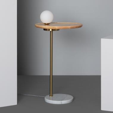 Lámpara de Mesa Madera y Cristal Brandt