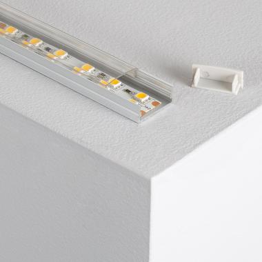 Perfil de Alumínio de Superfície com Cobertura Contínua para Duas Fitas LED até 20mm