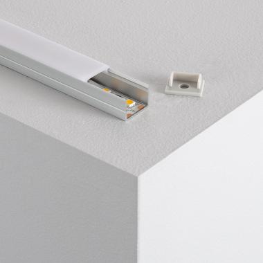 Perfil de Alumínio de Superfície com Cobertura Contínua para Fitas LED até 16 mm