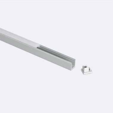 Perfil Aluminio Superficie 2m para Tira LED hasta 6 mm