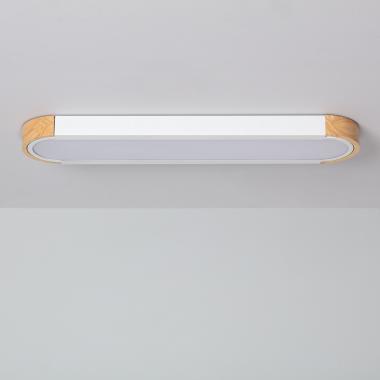 Plafón LED 18W Madeira e Metal 140x650 mm CCT Seleccionável Dari Lang