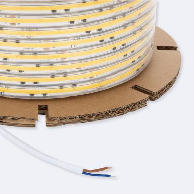 Rolo de Fita LED Regulável 220V COB Auto-retificada Silicone FLEX 560 LED/m 1250lm/m Largura 10mm 50 metros IP65 Corte 10 cm