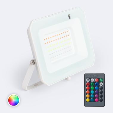 Foco Projetor LED 50W IP65 RGBW com Comando IR