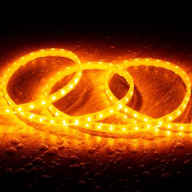 Fita LED 220V SMD2835 60LED/m Laranja IP65 Largura 12mm Corte 100cm