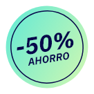 Ahorra hasta un 50%